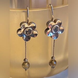 Silpada Sterling Silver floral dangle earrings.Rare